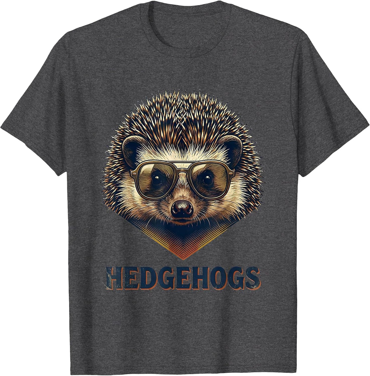 Hedgehogs Vintage Mascot Sunglasses Team Spirit Fan T-Shirt - Dark Heather Grey