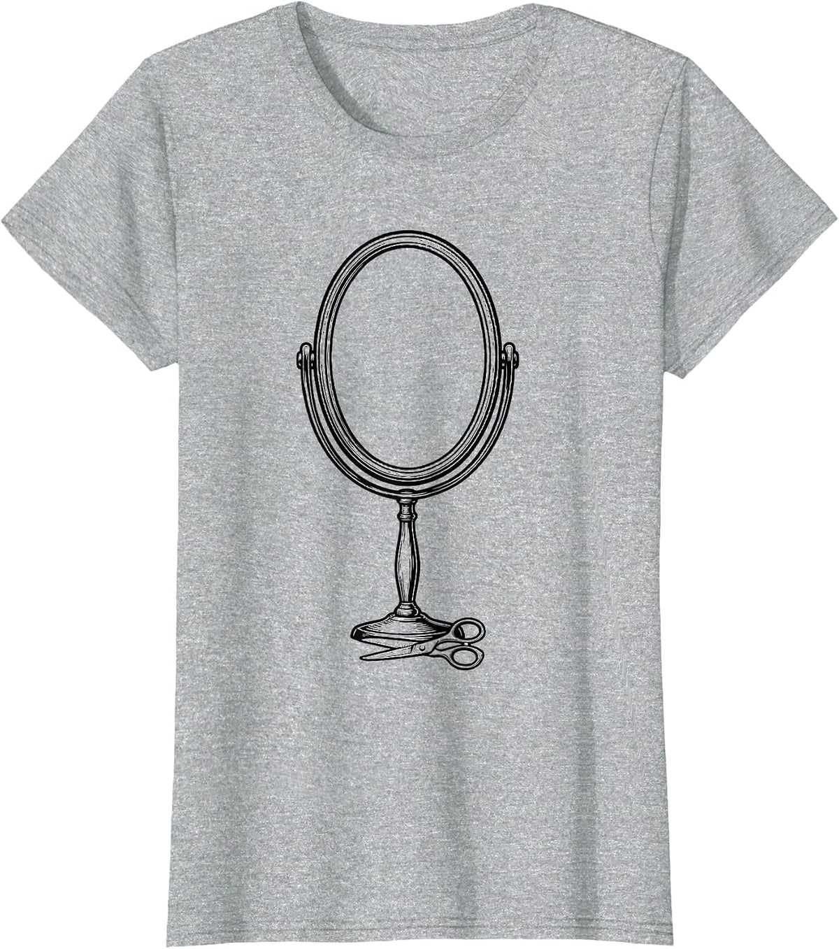 Hand Mirror Barber Humor Vintage Trade Pride Gift T-Shirt - Heather Grey