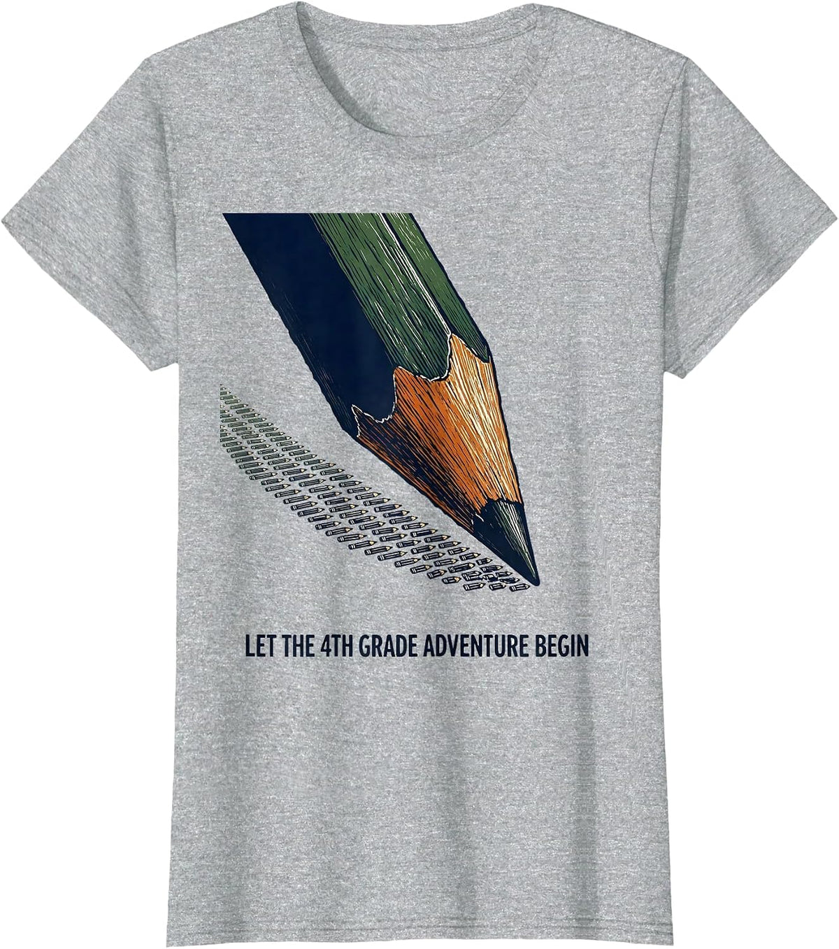 Let The 4th Grade Adventure Begin Fourth Grade Teacher Kids T-Shirt - Heather Grey