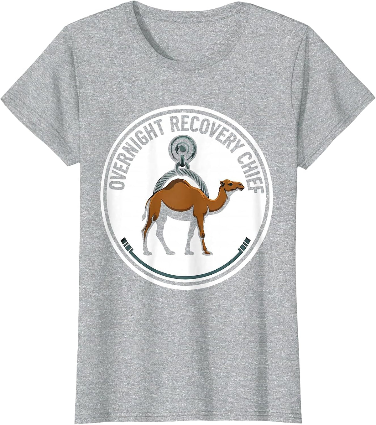 Overnight Recovery Chief Raunchy Tow Truck Hump Day Humor T-Shirt - Heather Grey