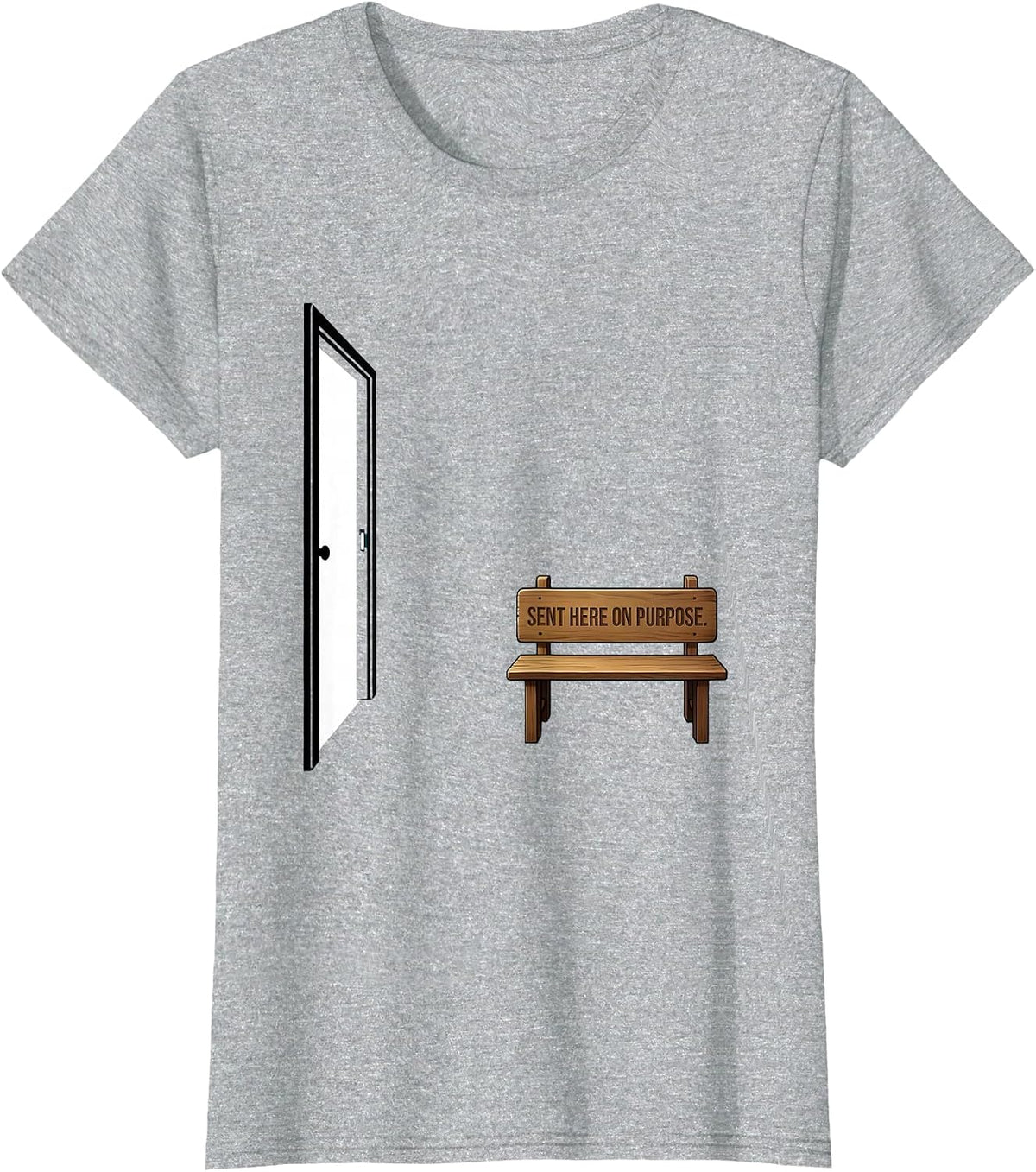 Women's Sent Here On Purpose Minimalist School Counselor Back T-Shirt - Heather Grey