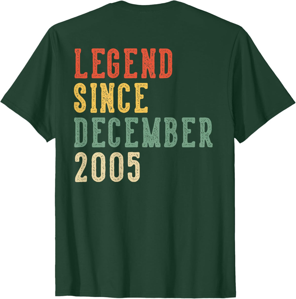 (Back) Legend December 21st Birthday 2005 Women 21 Year Old T-Shirt - Dark Green