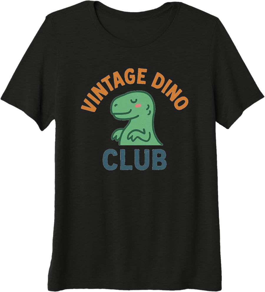Vintage Dino Club - Dinosaur Lover Premium Tri-Blend T-Shirt - Black