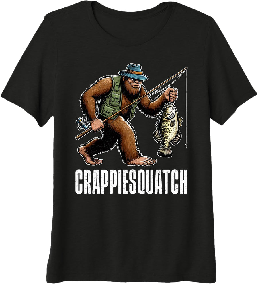 Crappie Fishing fisherman Premium Tri-blend T-Shirt - Black