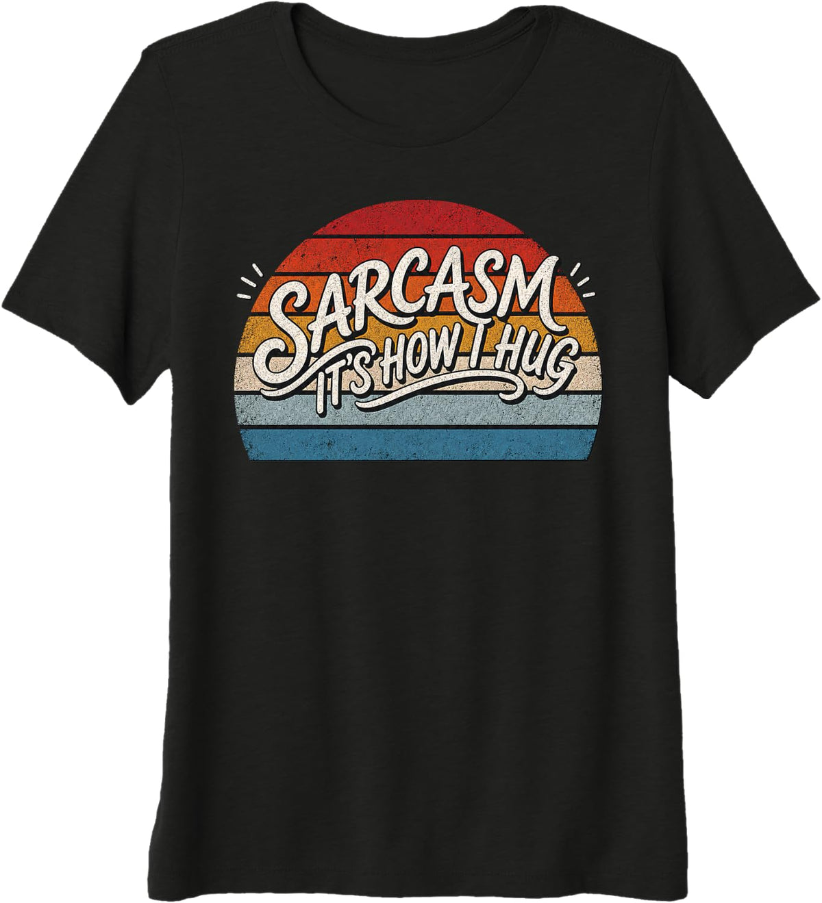 Retro Sunset Graphic Premium Tri-Blend T-Shirt - Black