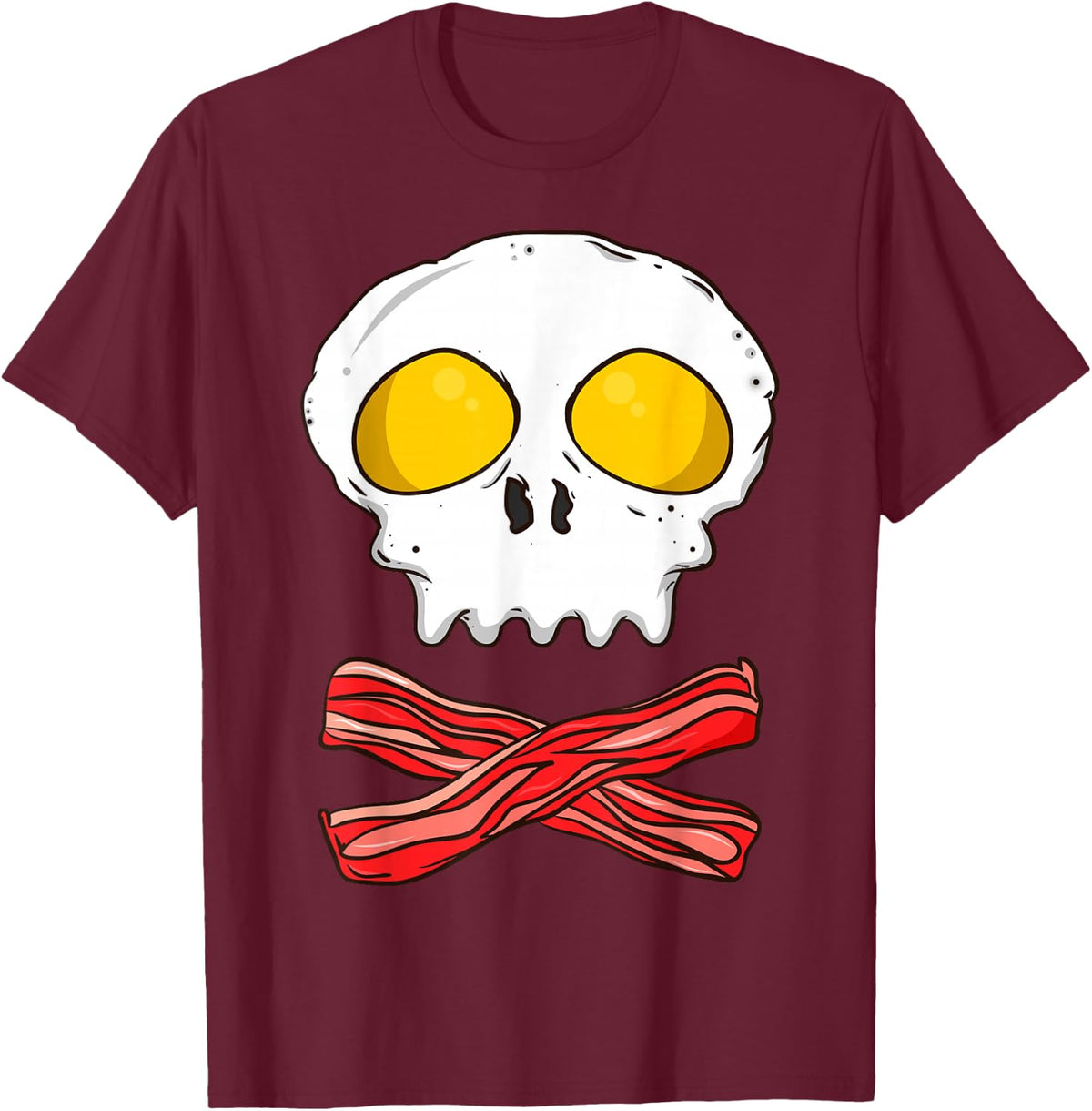 Eggs And Bacon Keto Diet Breakfast Pirate Skull BBQ Ketosis T-Shirt - Burgundy