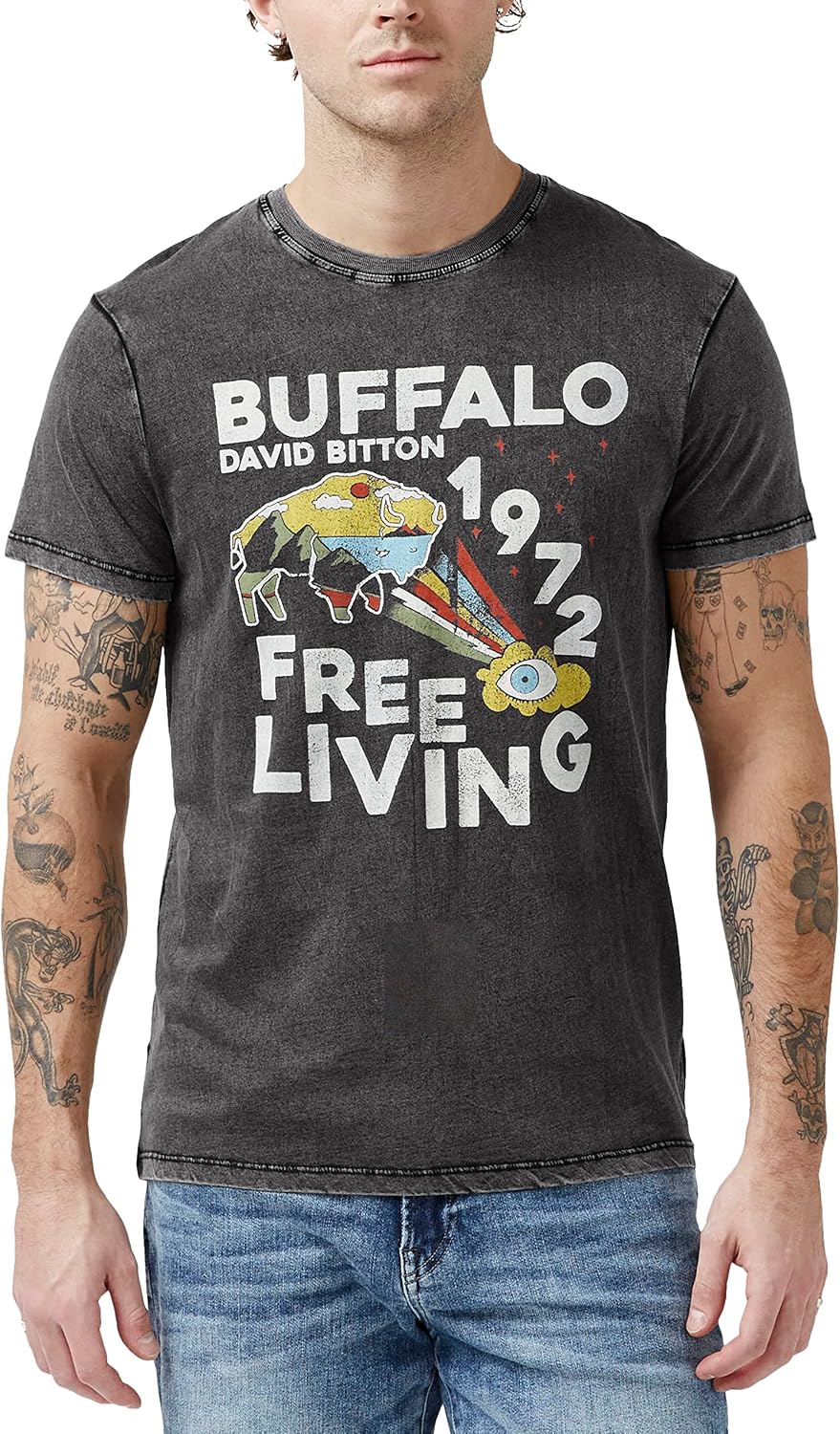 Buffalo David Bitton Men's Short Sleeve Logo Tee - Black