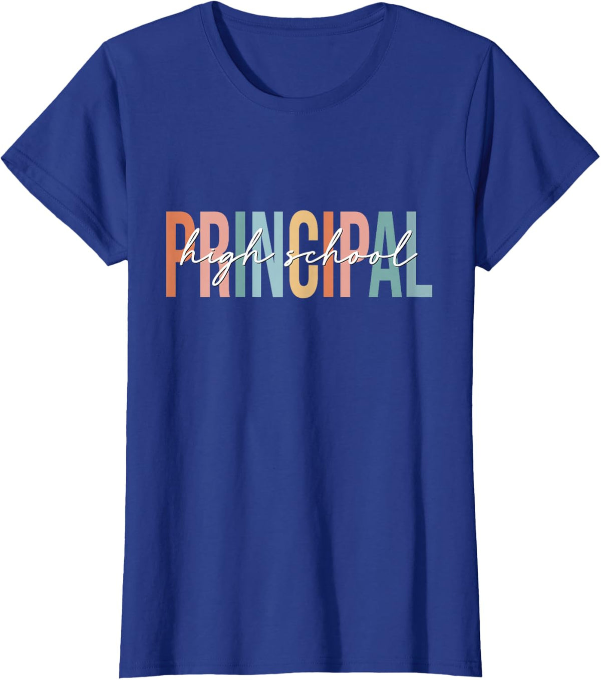 Boho Retro Vintage High School Principal Back To School T-Shirt - Royal Blue