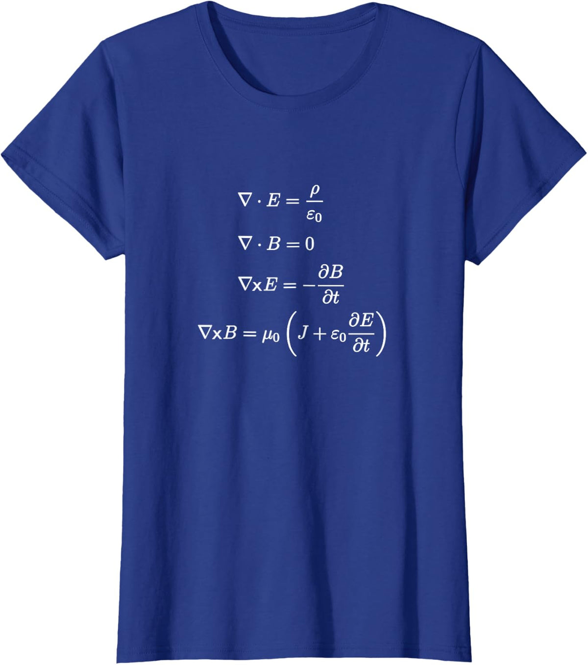Maxwell's Equations Differential Physics T-Shirt Science Math Tees for Teachers Nerds Geeks - Royal Blue