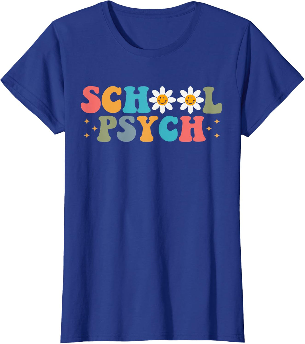 School Psych teacher School Psychologist groovy retro T-Shirt - Royal Blue