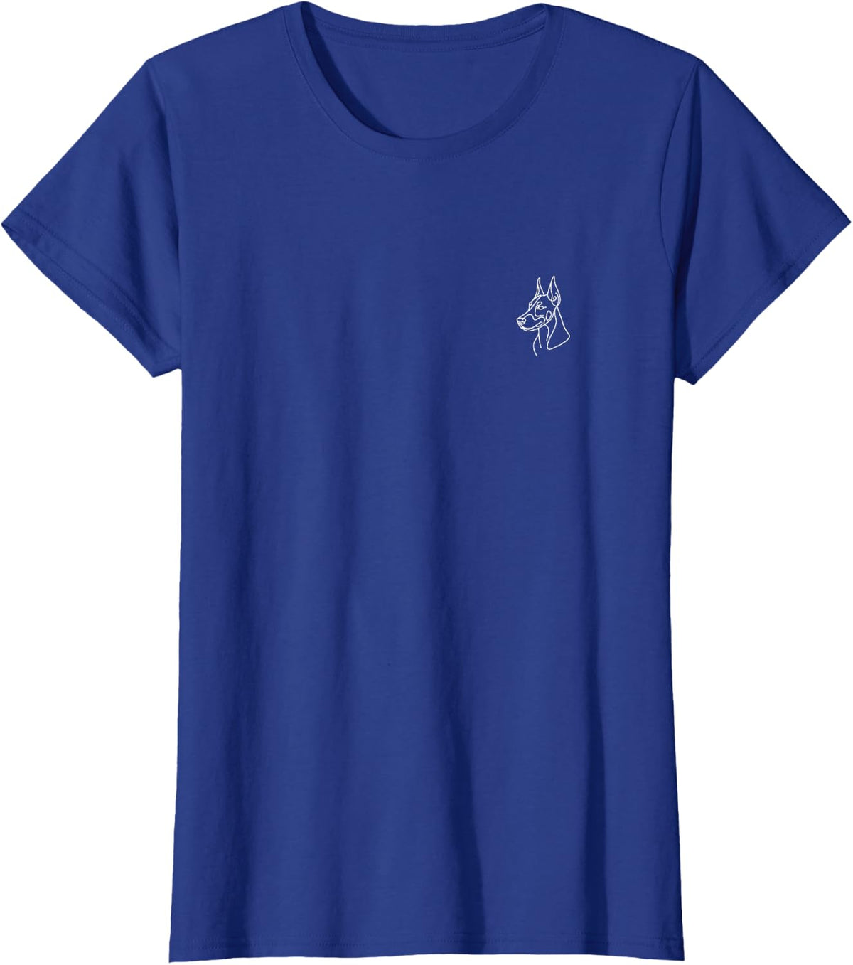 Doberman Pinscher Minimalist Badge Patch Line Art T-Shirt - Royal Blue