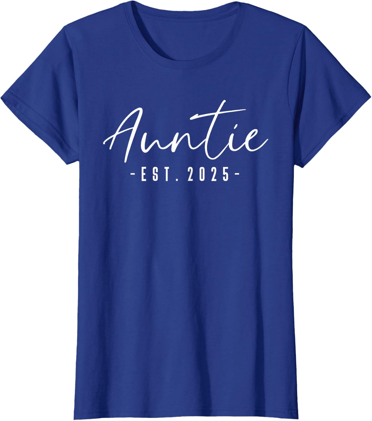 Auntie Est 2025 Auntie to Be Gifts New Aunt Pregnancy T-Shirt - Royal Blue