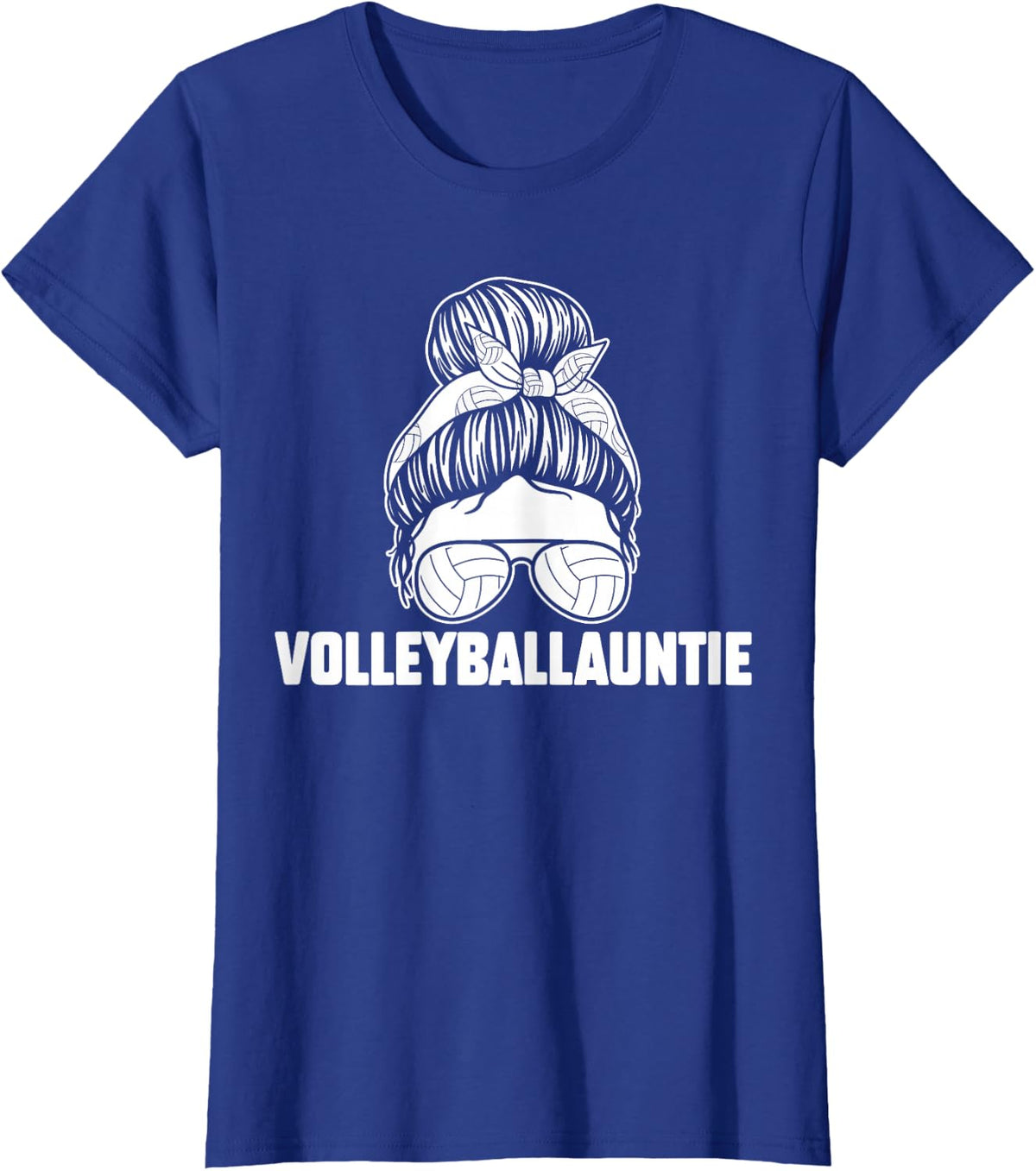 Volleyball Auntie T-Shirt - Royal Blue