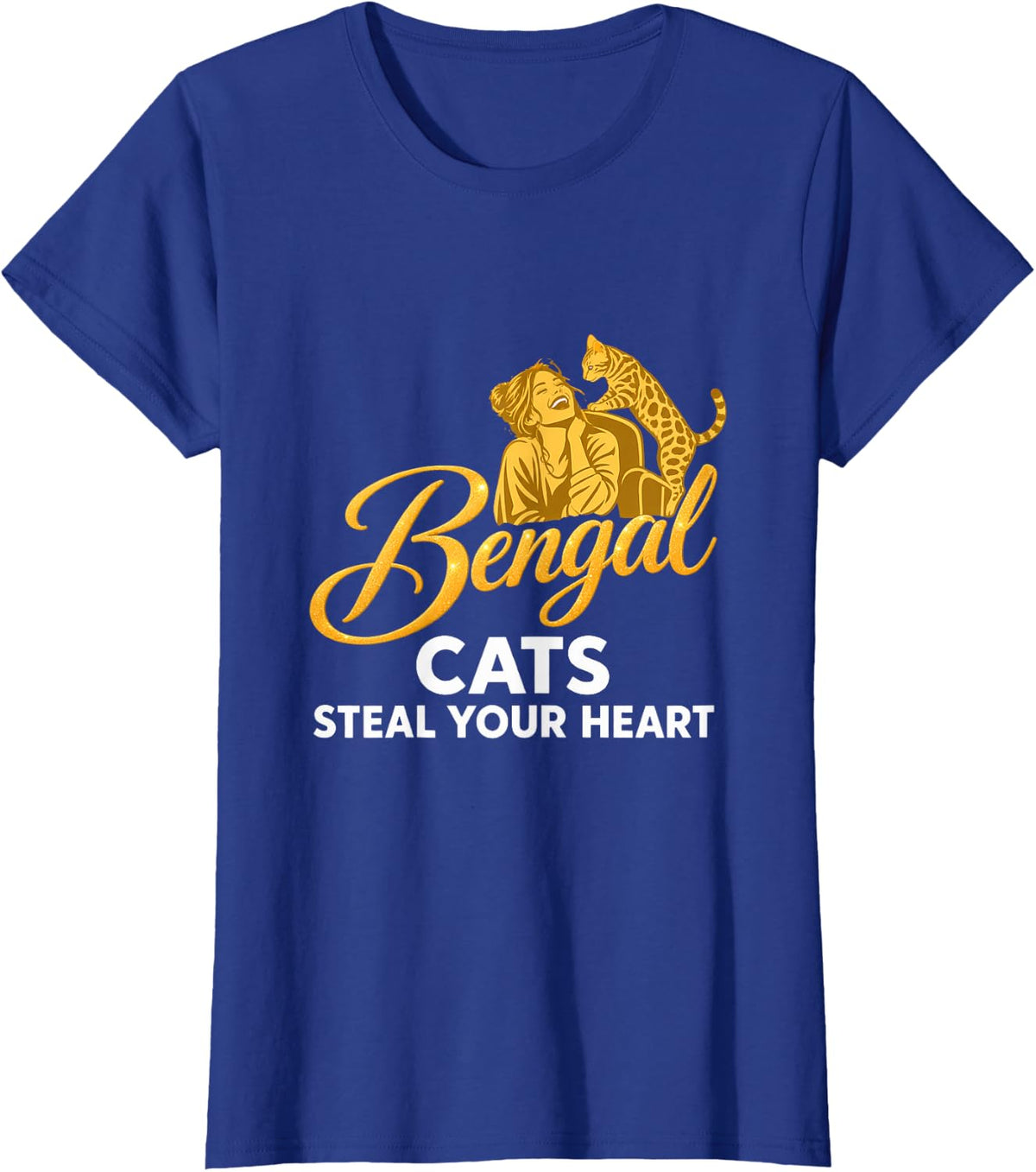Bengal Cats Steal Your Heart T-Shirt - Royal Blue