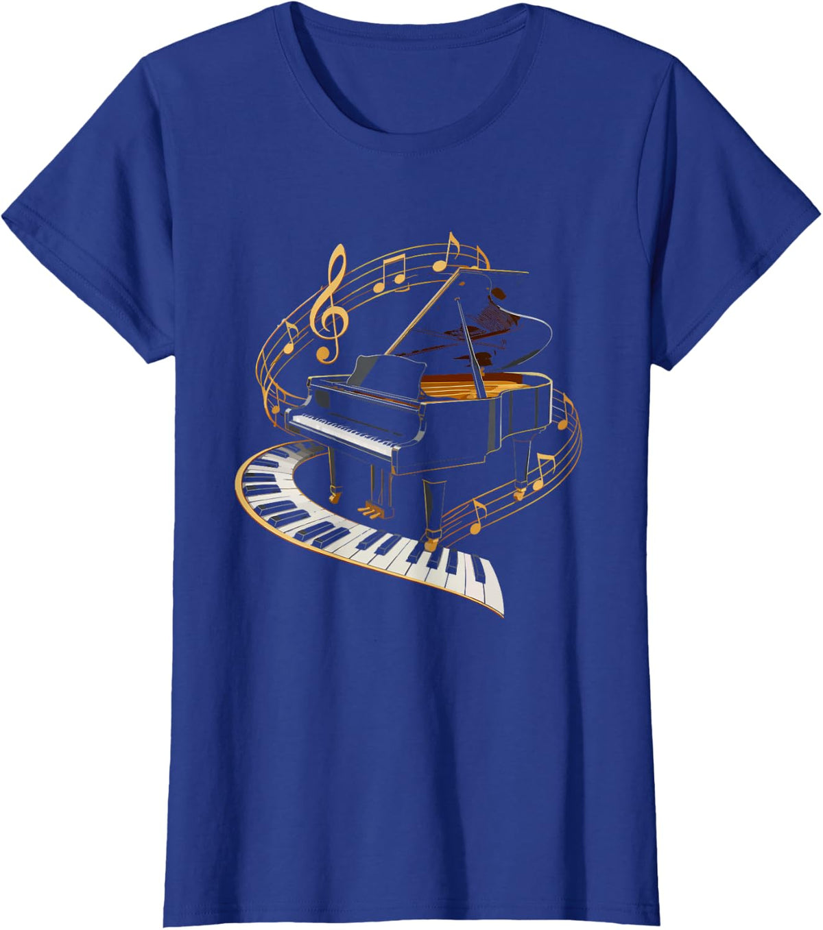 Classical Era Pianist Silhouette Vintage 18th Century T-Shirt - Royal Blue