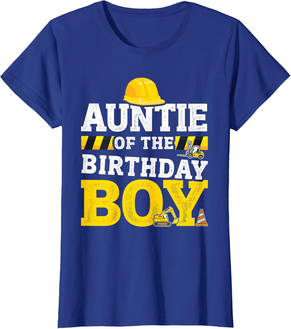 Auntie of birthday boy matching family construction party T-Shirt - Royal Blue