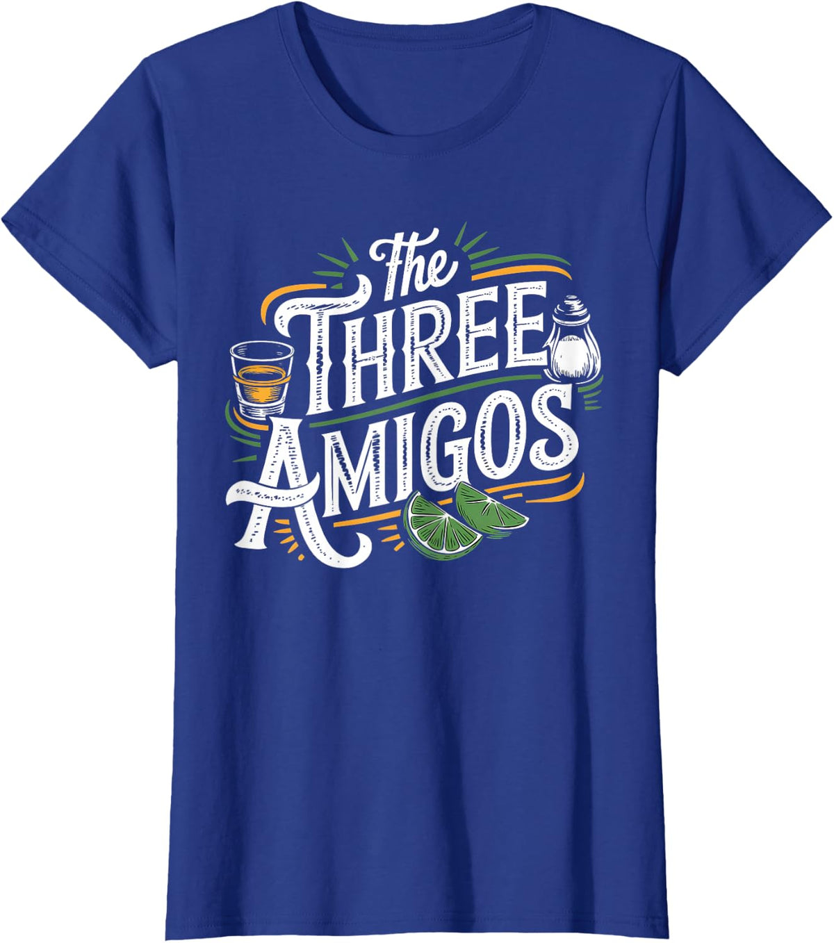 Funny Cinco De Mayo The 3 Three Amigos Lime Salt Tequila T-Shirt - Royal Blue