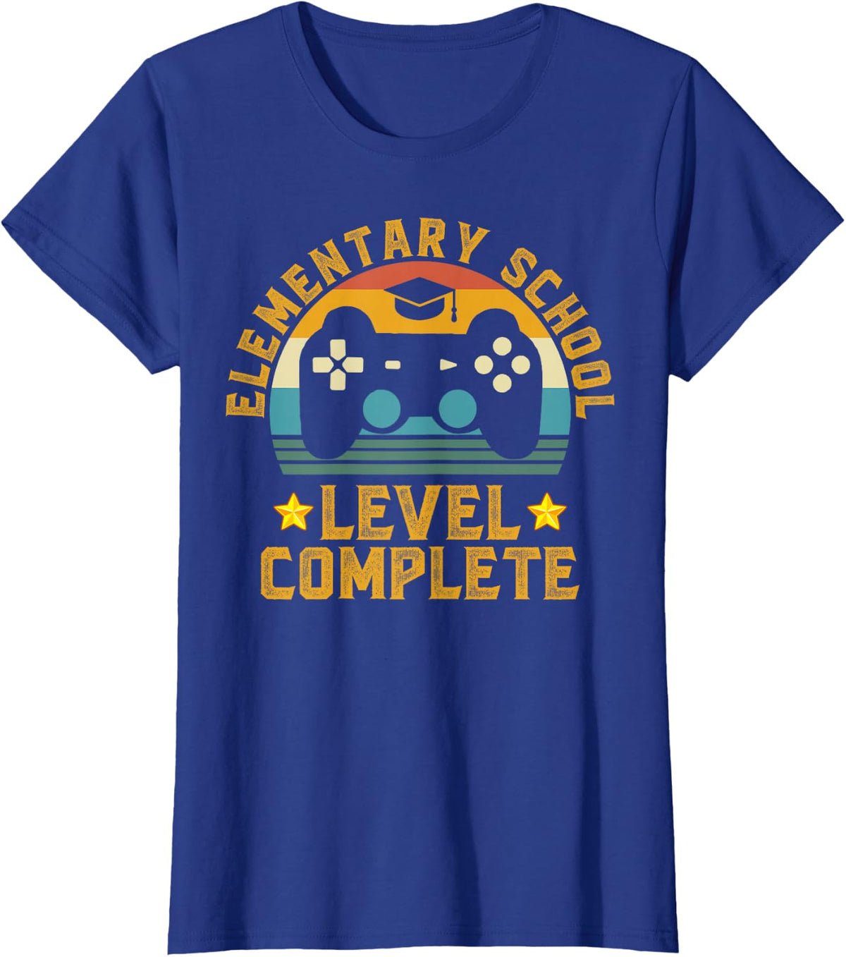Elementary School Level Complete Video Gamer Graduation T-Shirt - Royal Blue