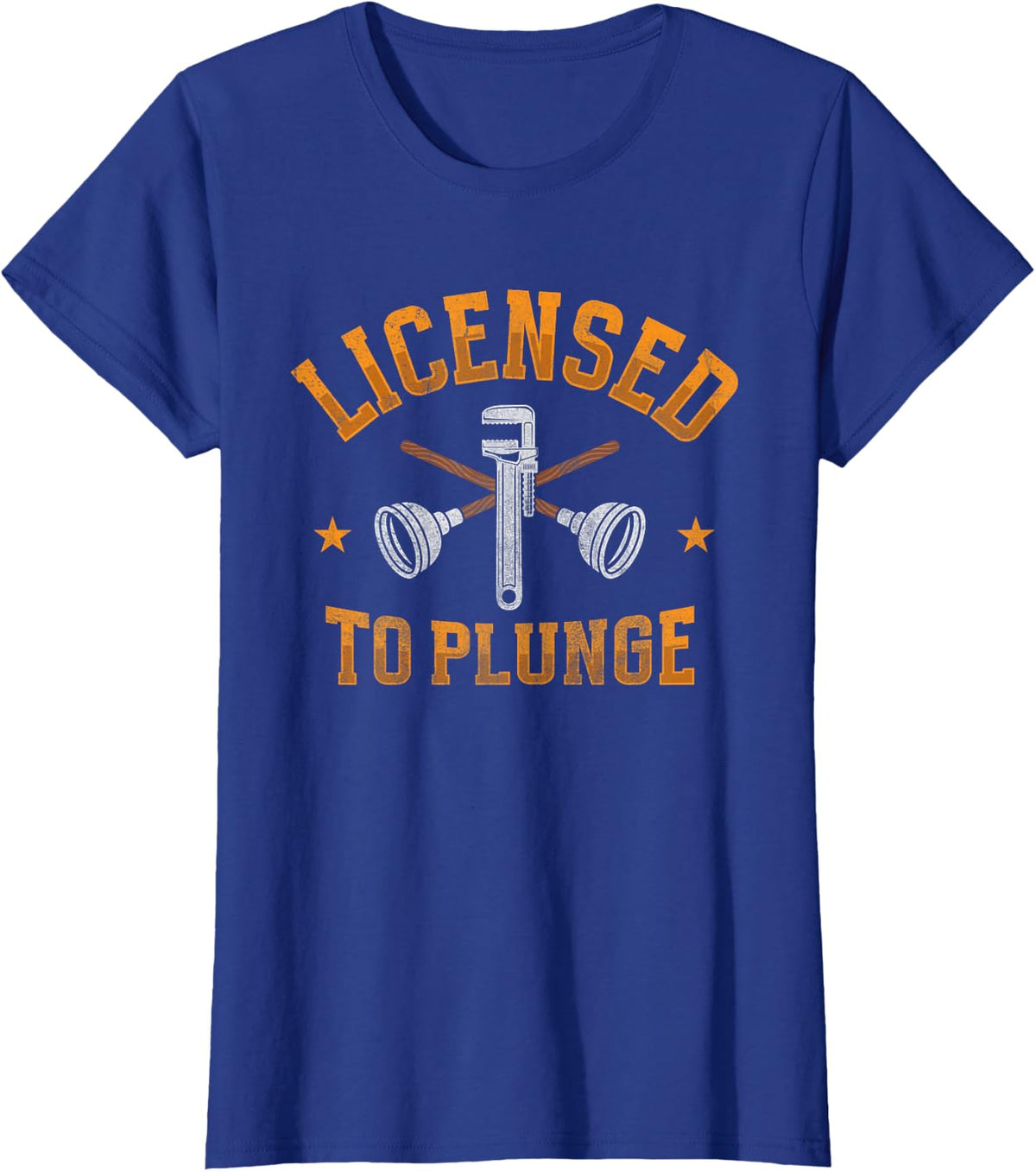 Licensed to Dive | Gas Screwdriver | Plumbing T-Shirt - Royal Blue