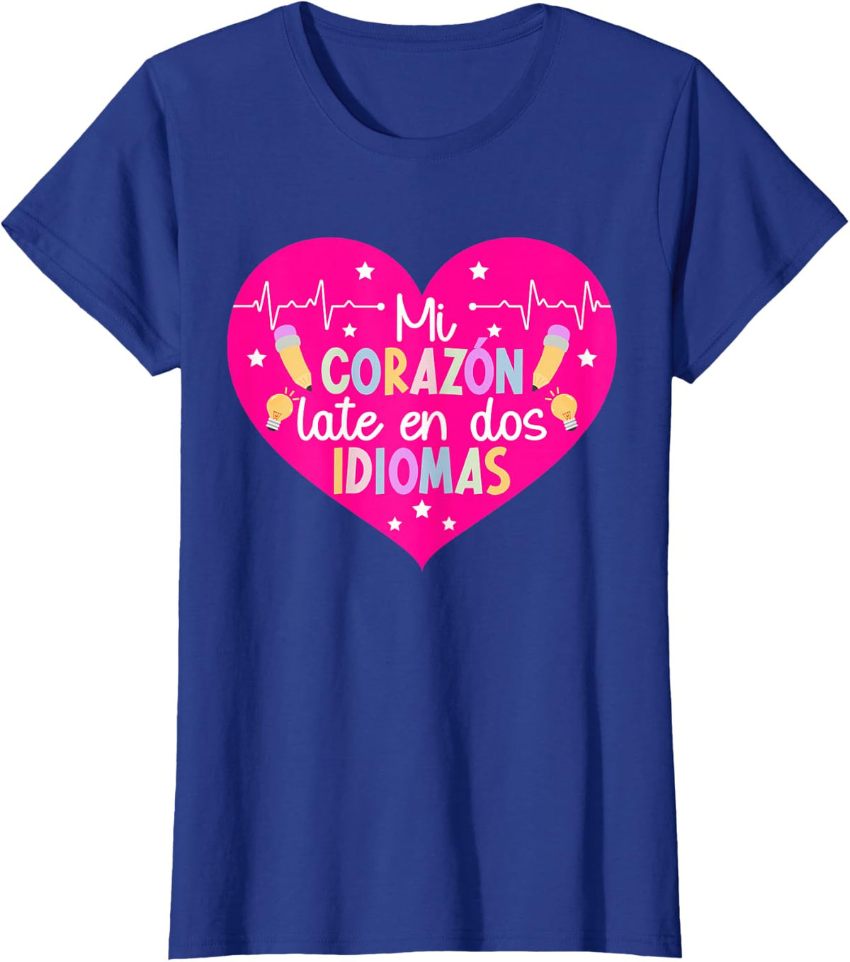 Mi Corazon Maestra De Español Spanish Teacher T-Shirt - Royal Blue