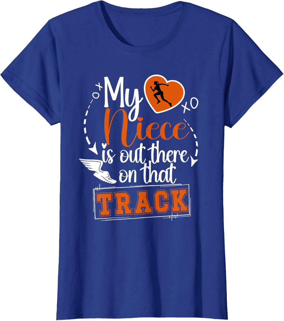 On That Track And Field Aunt Track Auntie T-Shirt - Royal Blue