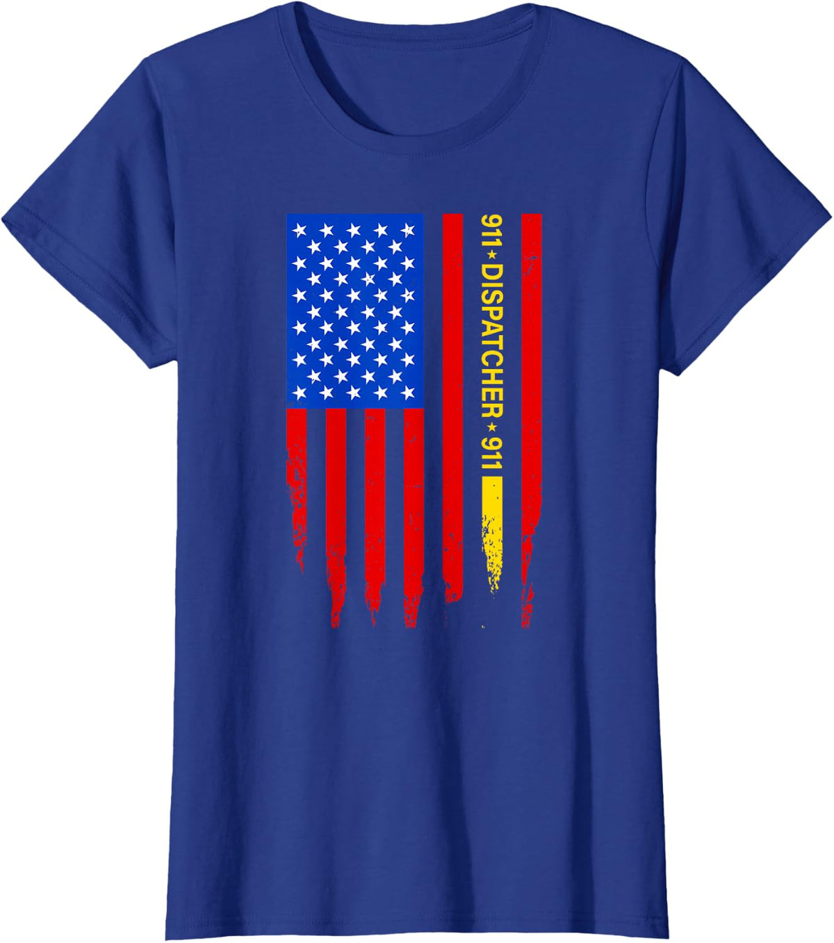 Funny Dispatcher - 911 Emergency Operator Thin Yellow Line T-Shirt - Royal Blue
