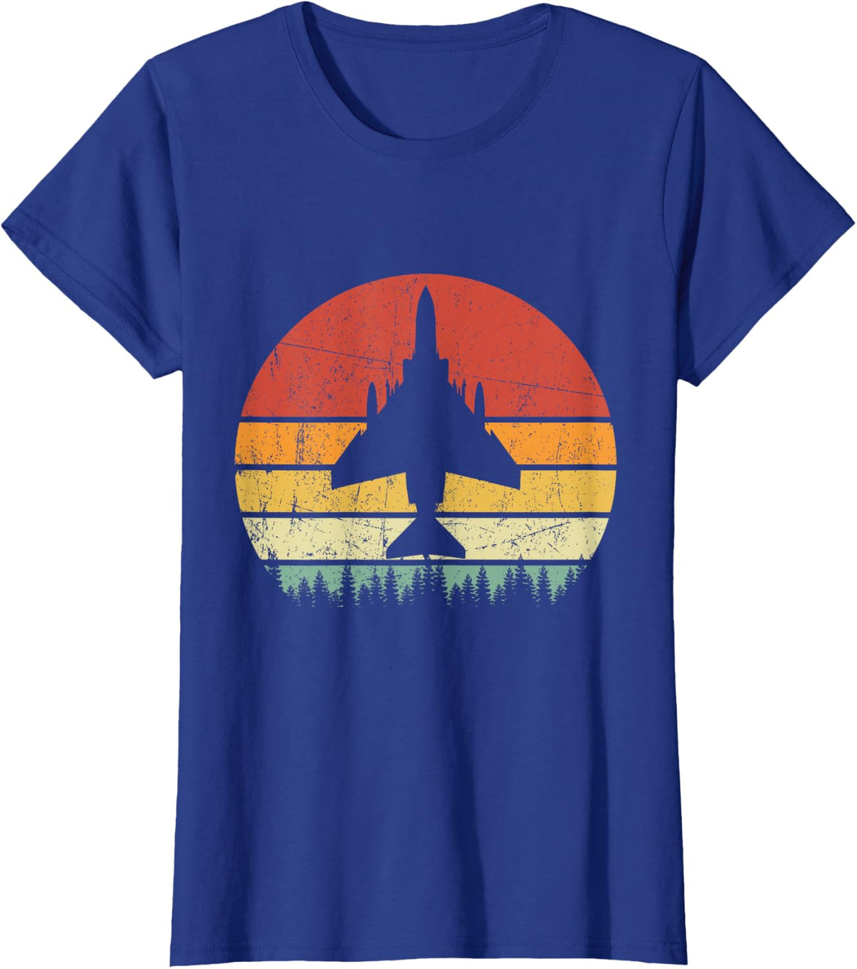 F-4 Phantom II Fighter Jet Vintage US Military Aircraft T-Shirt - Royal Blue