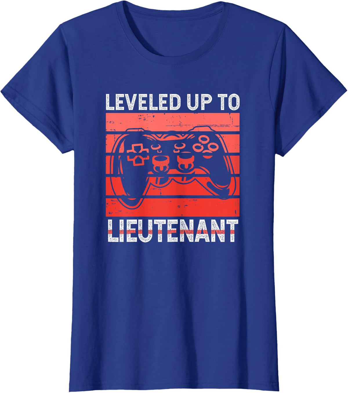 Leveled Up to Lieutenant Gamer Firefighter T-Shirt - Royal Blue