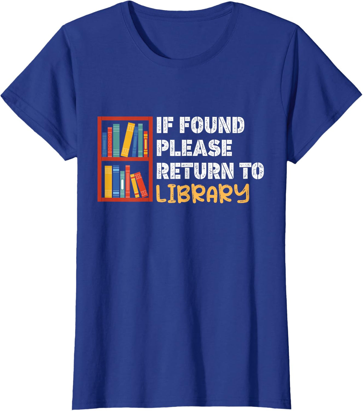 Funny Saying For Bookworm Librarian Book Lover If Found Please Return to Library Black Unisex-Adults Small Modern Round