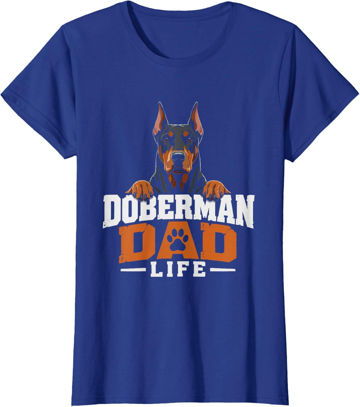 Doberman Dad Retro Sunset Landscape Pinscher Breed Keeper T-Shirt - Royal Blue