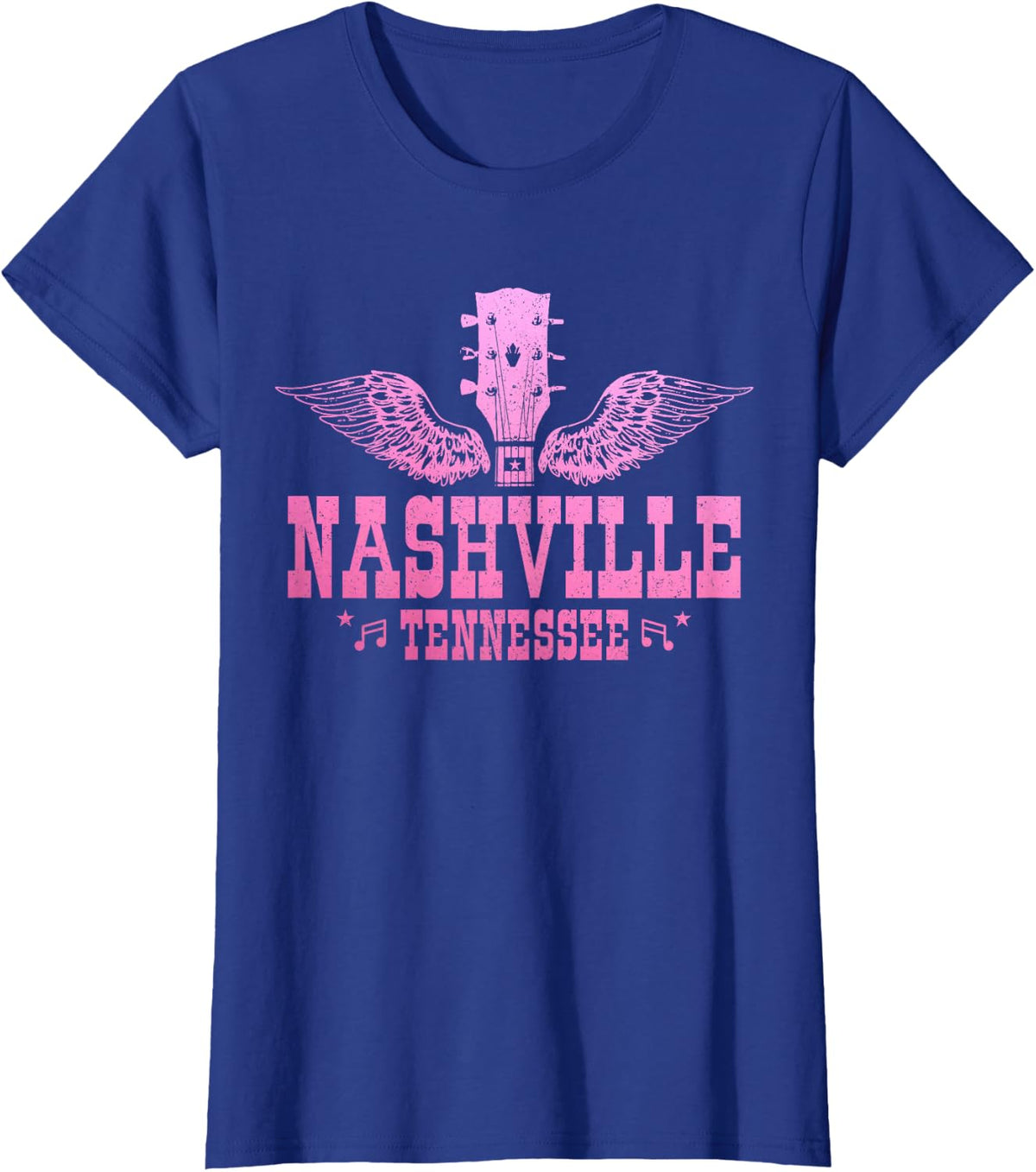 Nashville Tennessee Guitar Vintage Retro Country Music City T-Shirt - Royal Blue