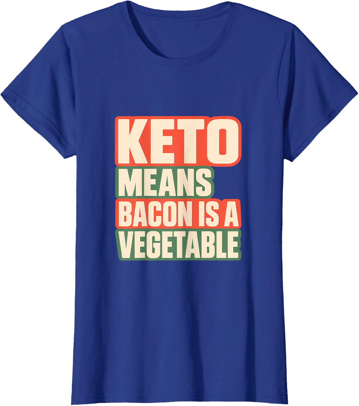 Keto Means Bacon is A Vegetable Funny Bacon T-Shirt - Royal Blue