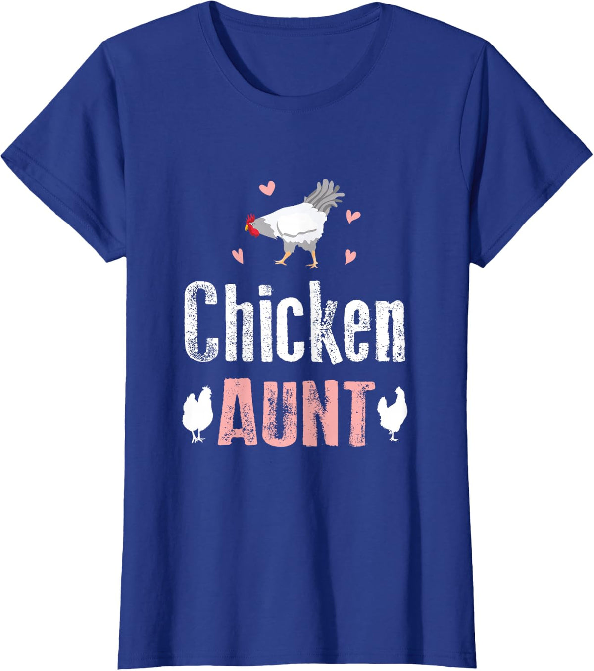 Chicken Aunt Auntie Farm T-Shirt - Royal Blue