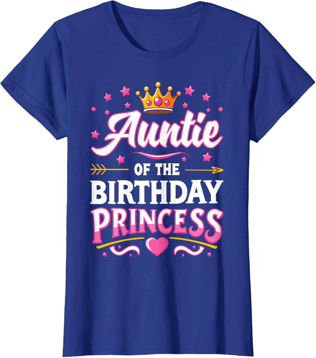 Auntie Of The Birthday Princess Tees Matching Family Birthday Shirts For Girls Party T-Shirt - Royal Blue