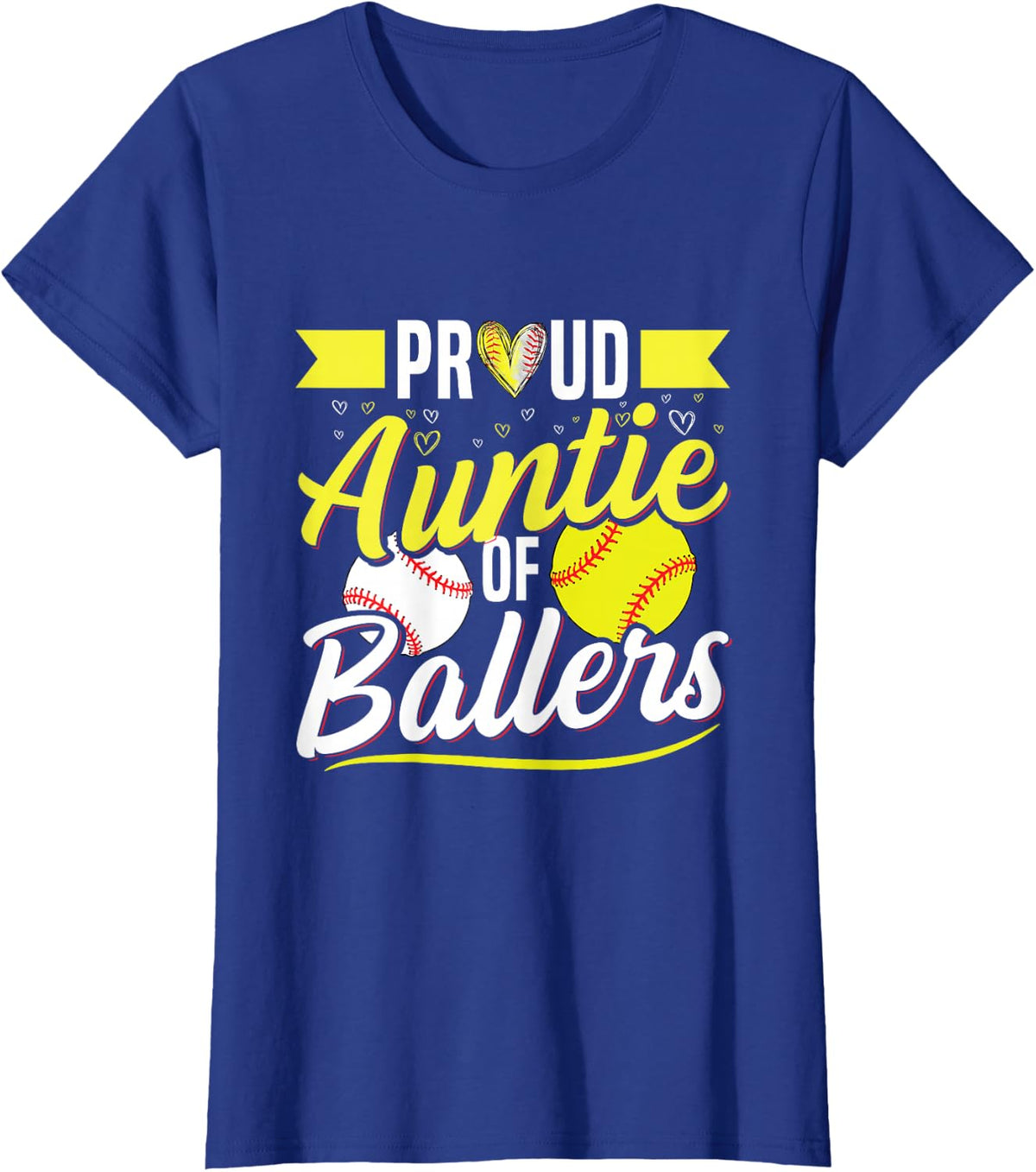Ballers Design for a Auntie of baseball and softball player T-Shirt - Royal Blue
