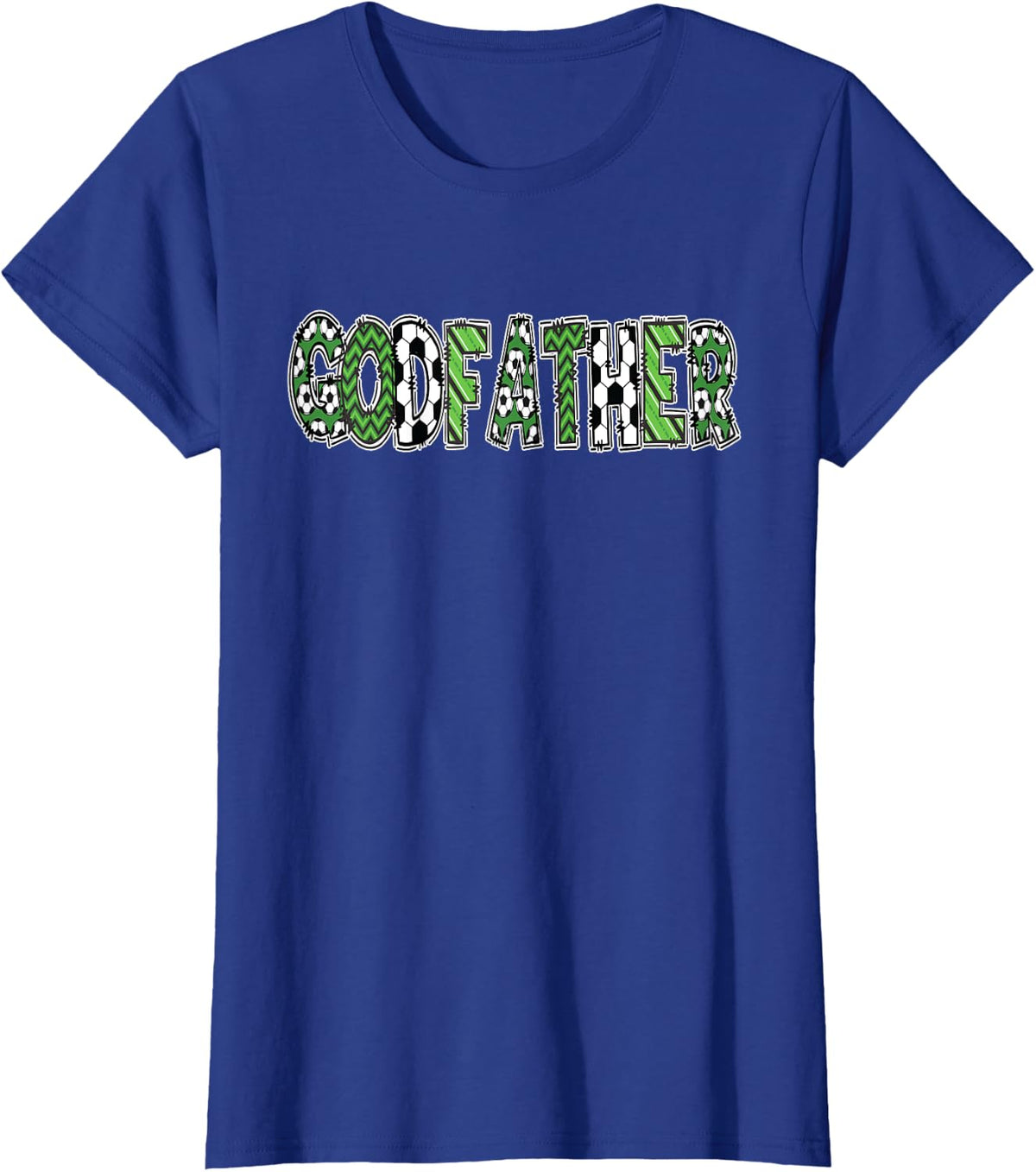 Retro Soccer Daddy Godfather Birthday Party T-Shirt - Royal Blue