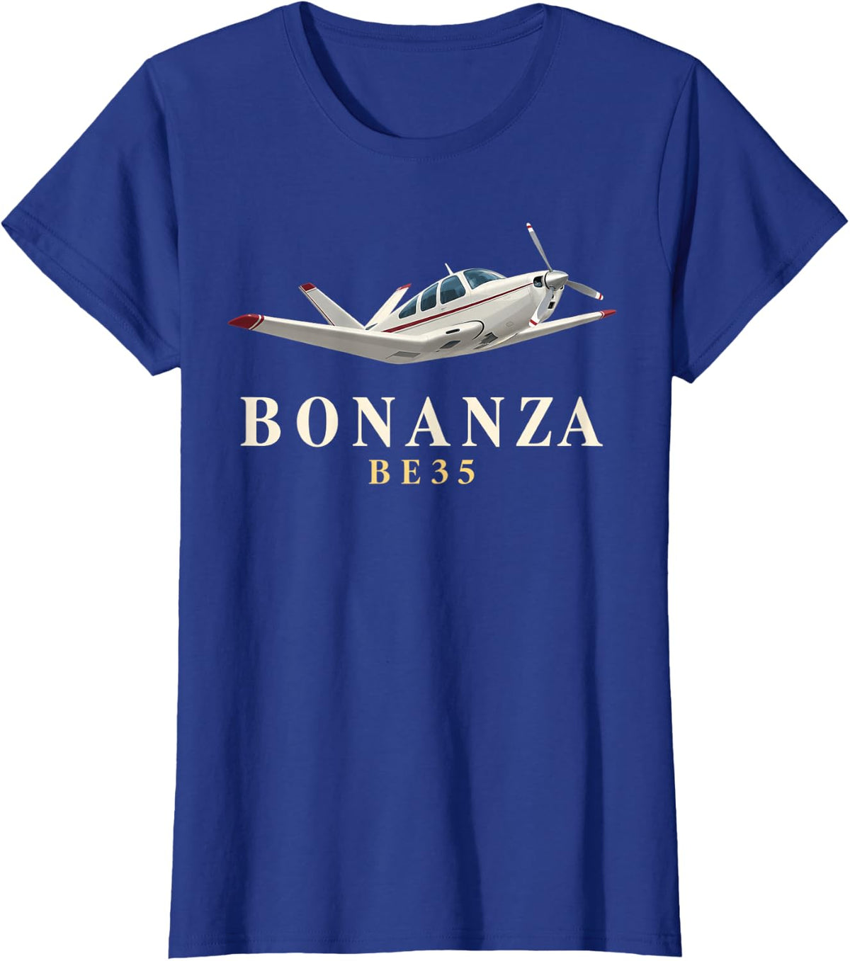 Bonanza Be35 Airplane T-Shirt - Royal Blue