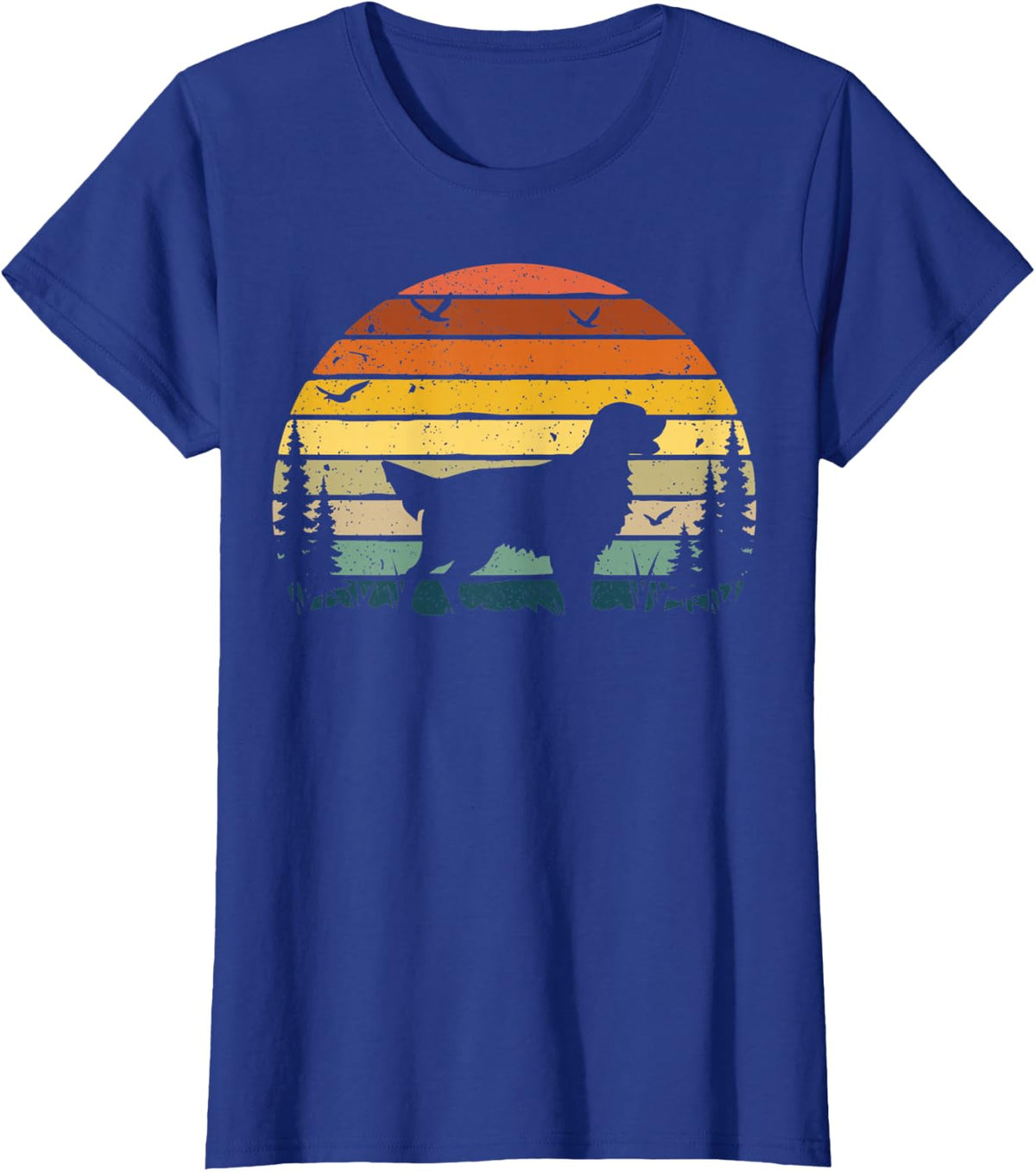Flat-coated Retriever Dog Retro Vintage T-Shirt - Royal Blue