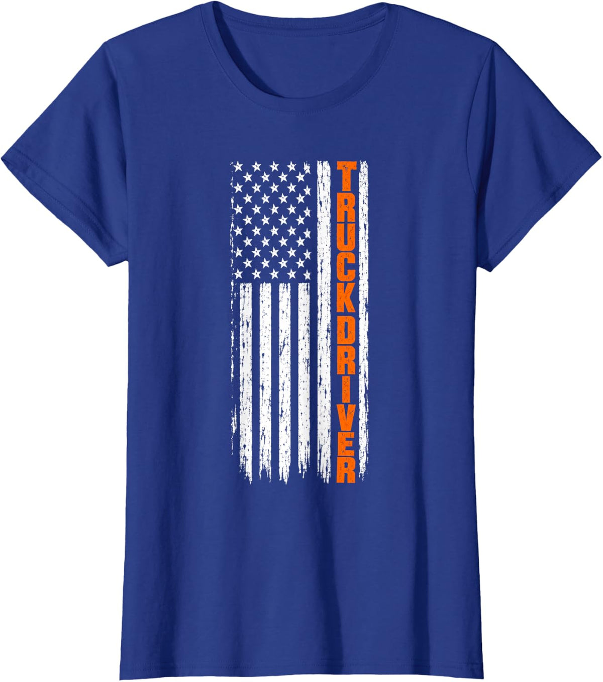 Truck Driver American Flag Patriotic T-Shirt - Royal Blue