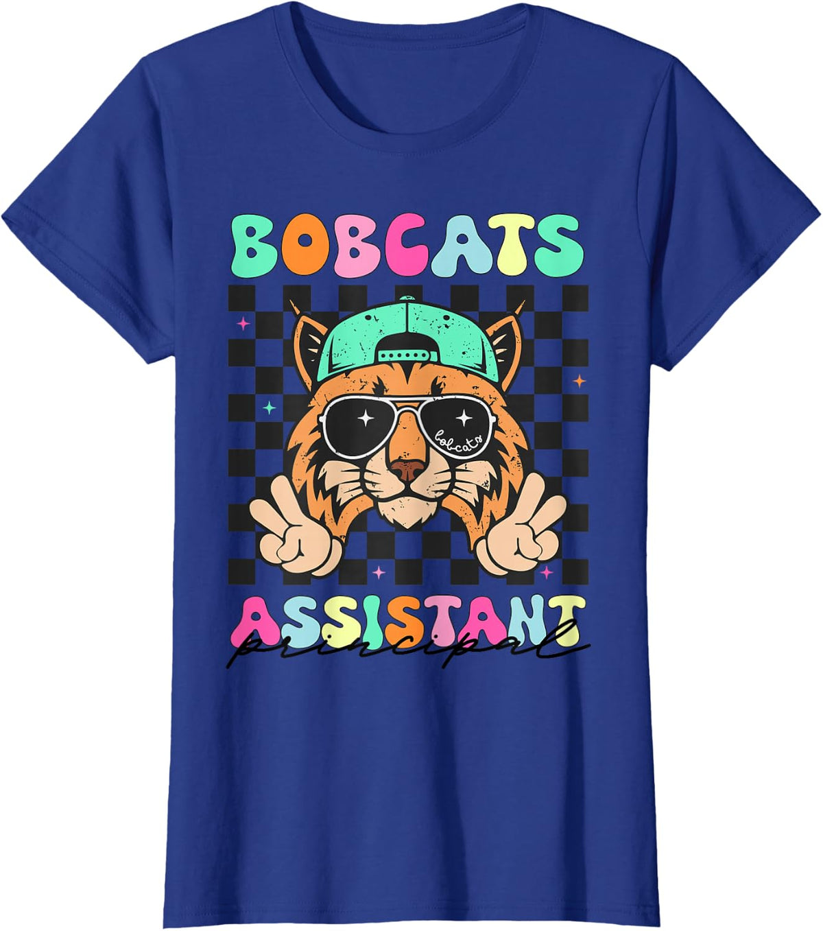 Bobcats School Assistant Principal Appreciation Women Cute T-Shirt - Royal Blue