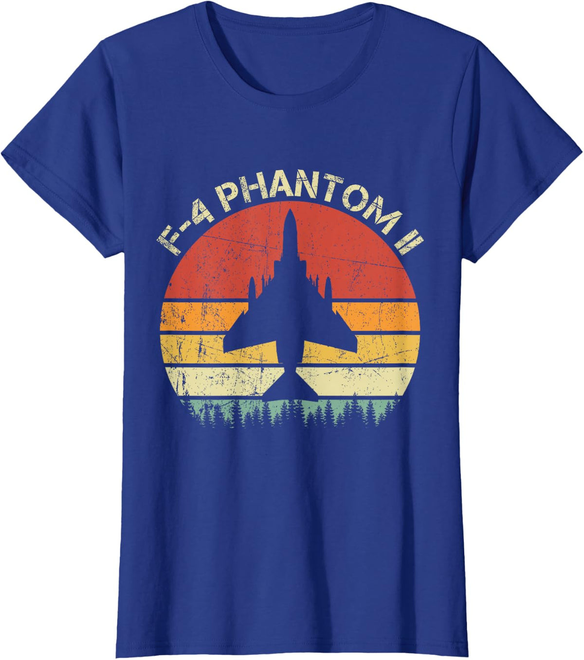 F-4 Phantom II Fighter Jet Retro Vintage Military Aircraft T-Shirt - Royal Blue
