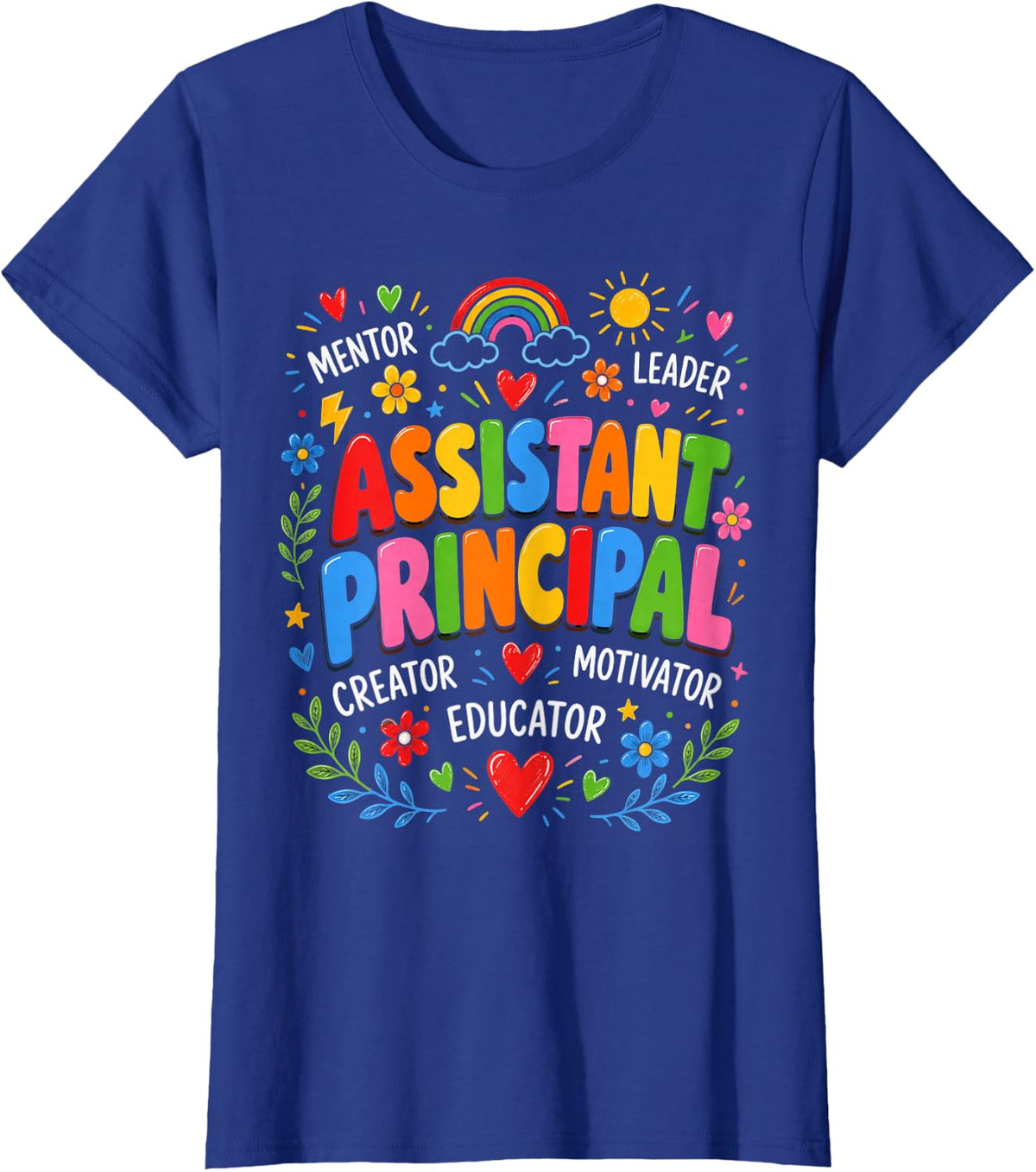 Groovy Assistant Principal Appreciation Tees T-Shirts for School Admin Leaders - Royal Blue