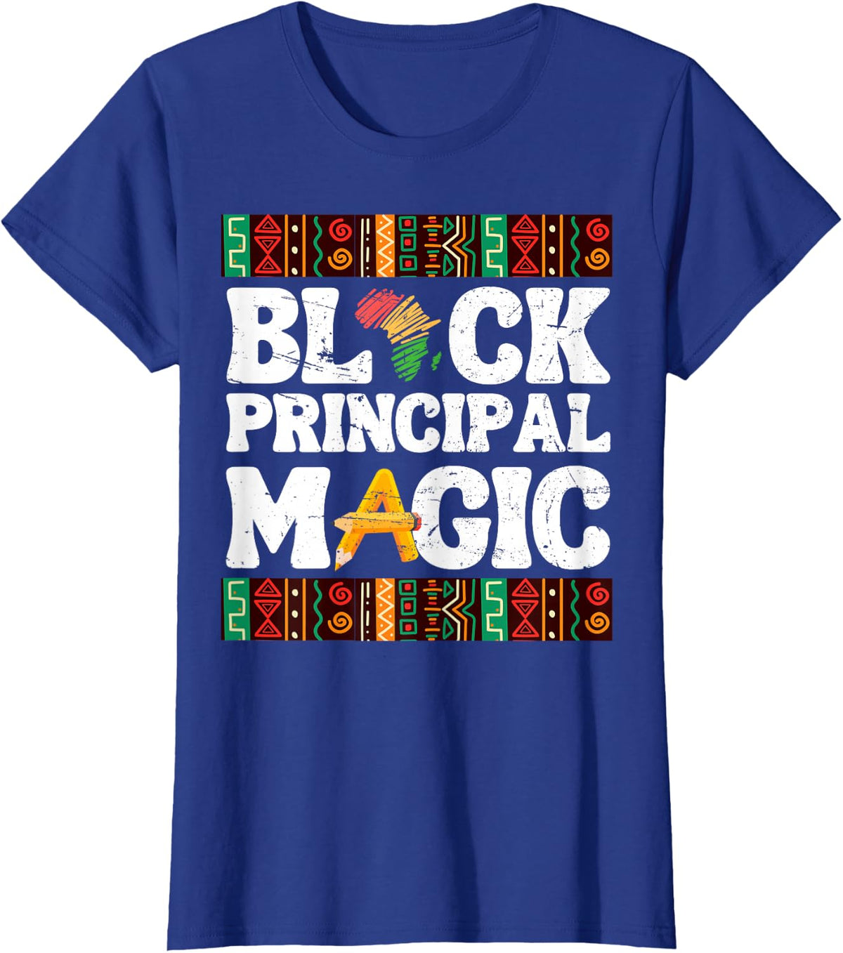 Black Principal Magic African American Black History Month T-Shirt - Royal Blue