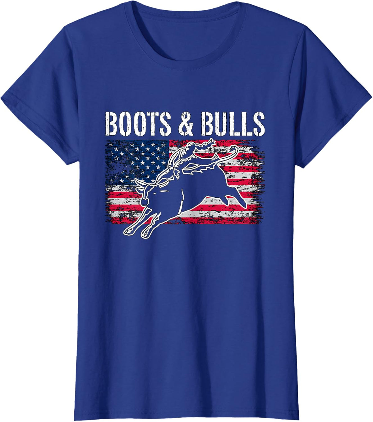 Boots & Bulls Loves Bull Rider Cowboy Rodeo Man Bull Riding T-Shirt - Royal Blue