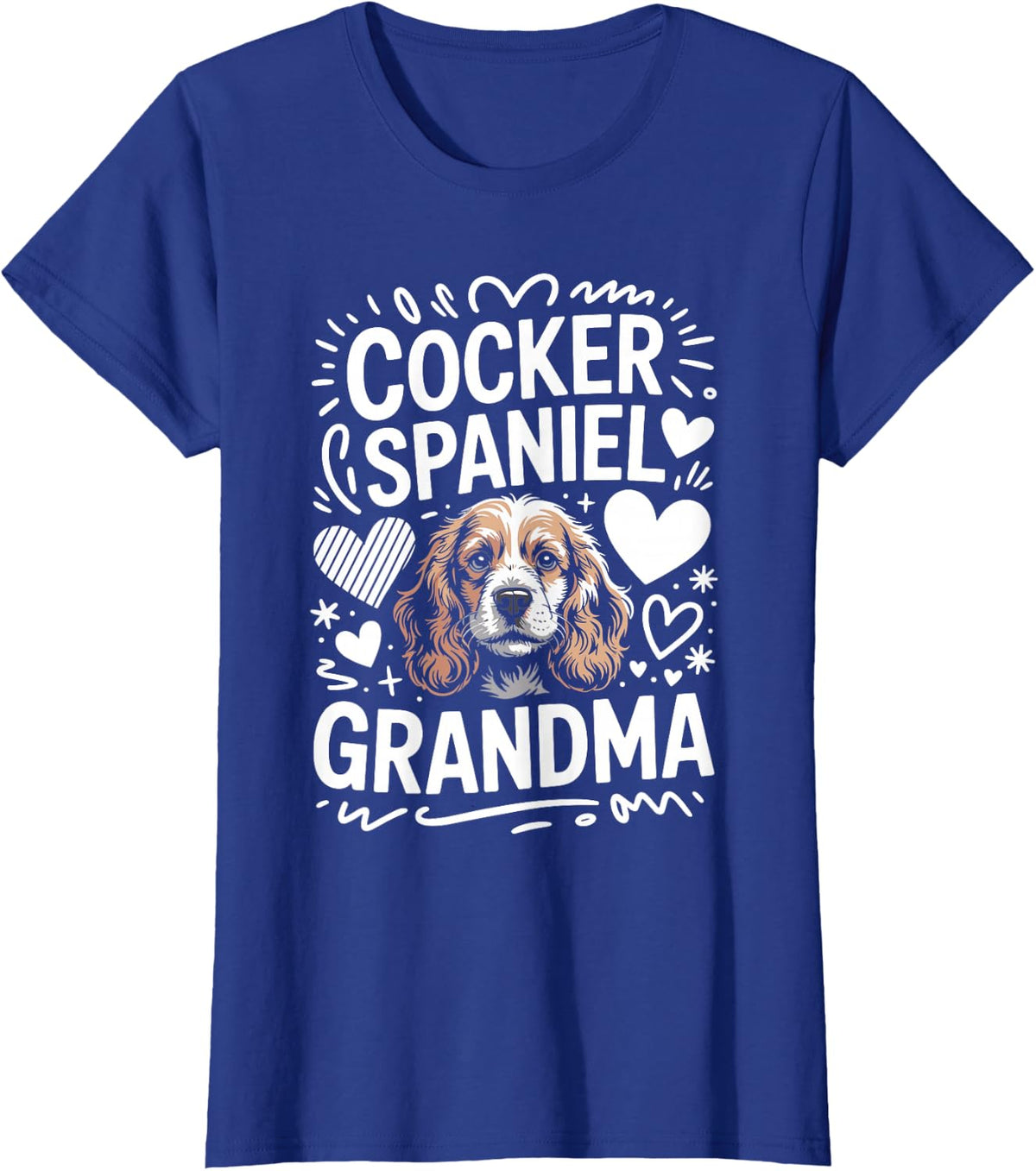 Cocker Spaniel Grandma Grandmother T-Shirt - Royal Blue