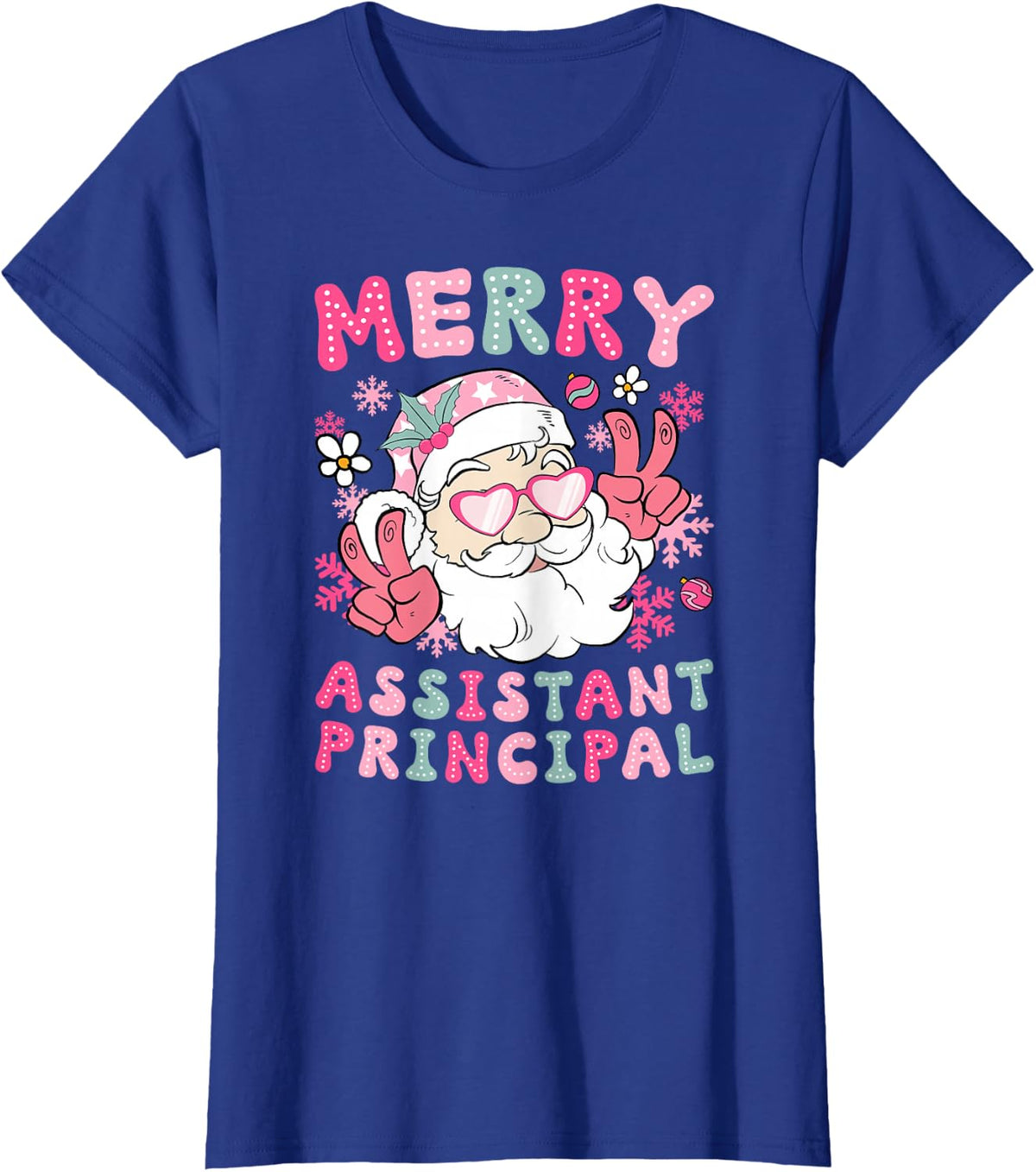 Merry Assistant Principal Christmas Assistant Principal Xmas T-Shirt - Royal Blue