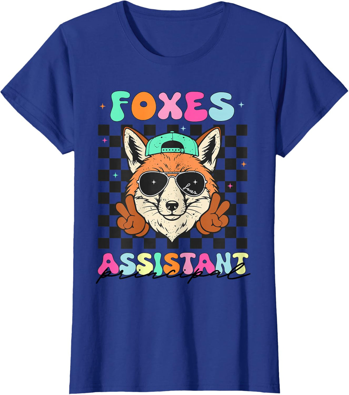 Foxes School Assistant Principal Appreciation Women Cute T-Shirt - Royal Blue