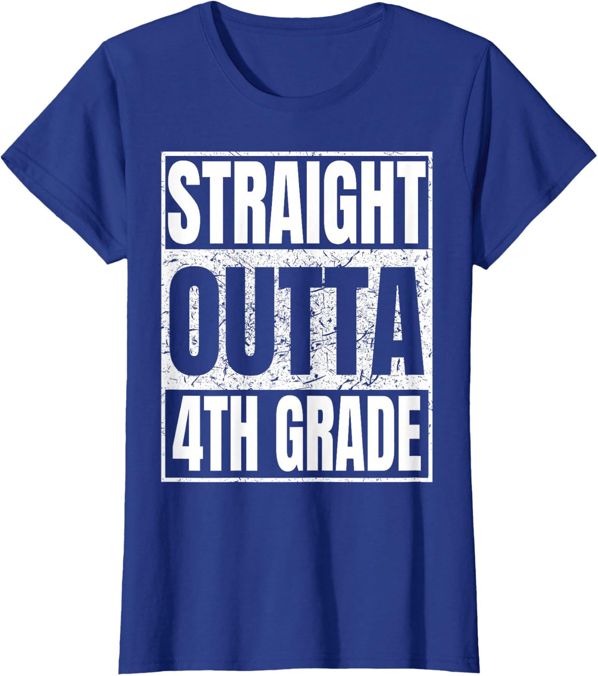 Straight Outta 4th Grade School Graduation Class 2027 Gifts T-Shirt - Royal Blue