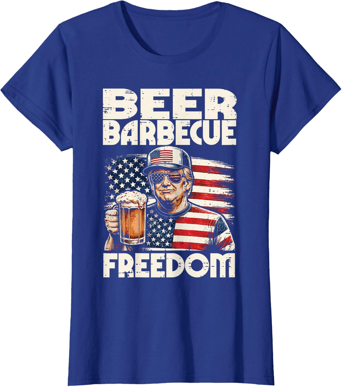 4th of July Barbecue Freedom America US Flag Patriotic Men T-Shirt - Royal Blue