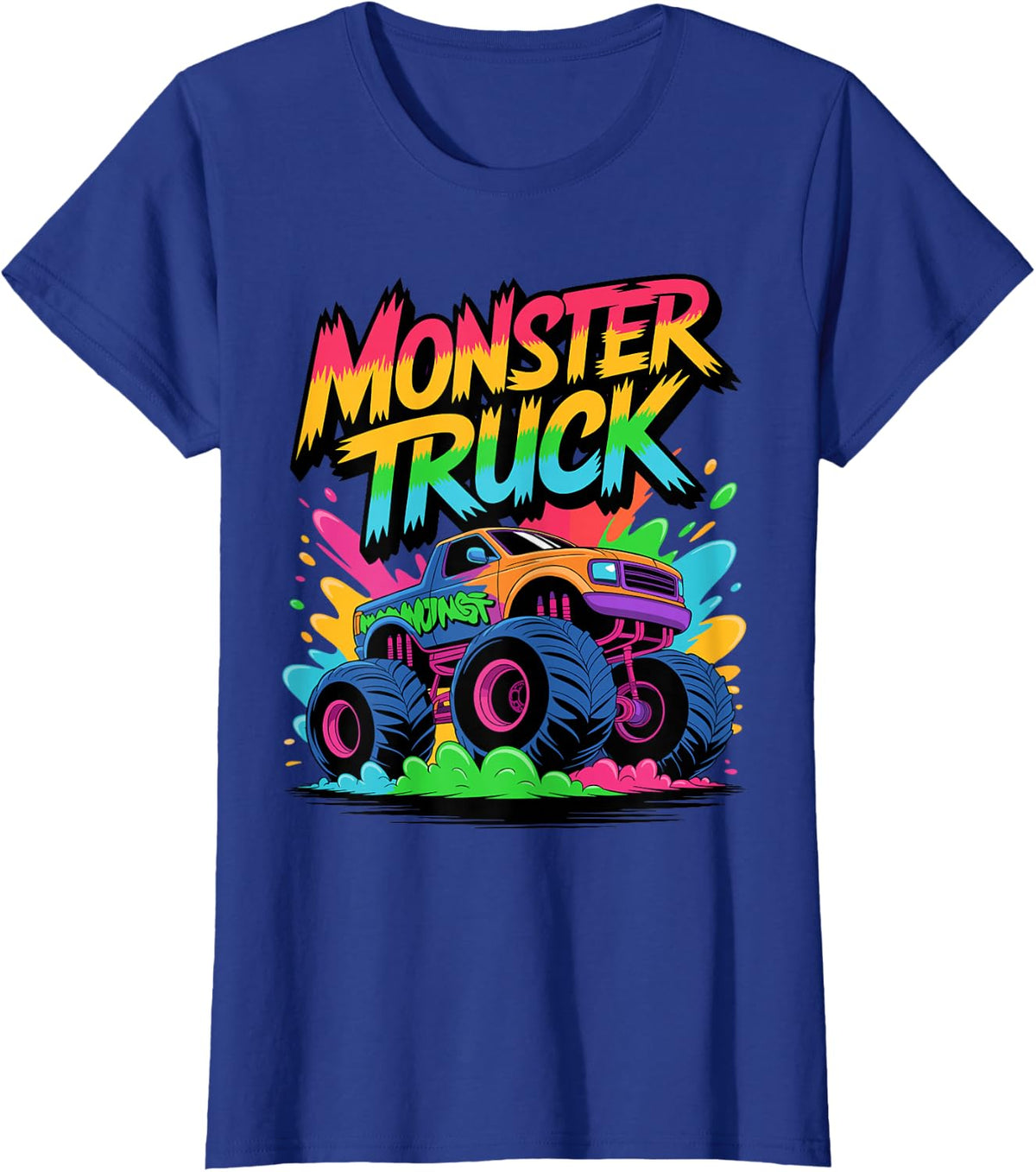 Cool Monster Truck Art for Men Women Kids Monster Truck T-Shirt - Royal Blue